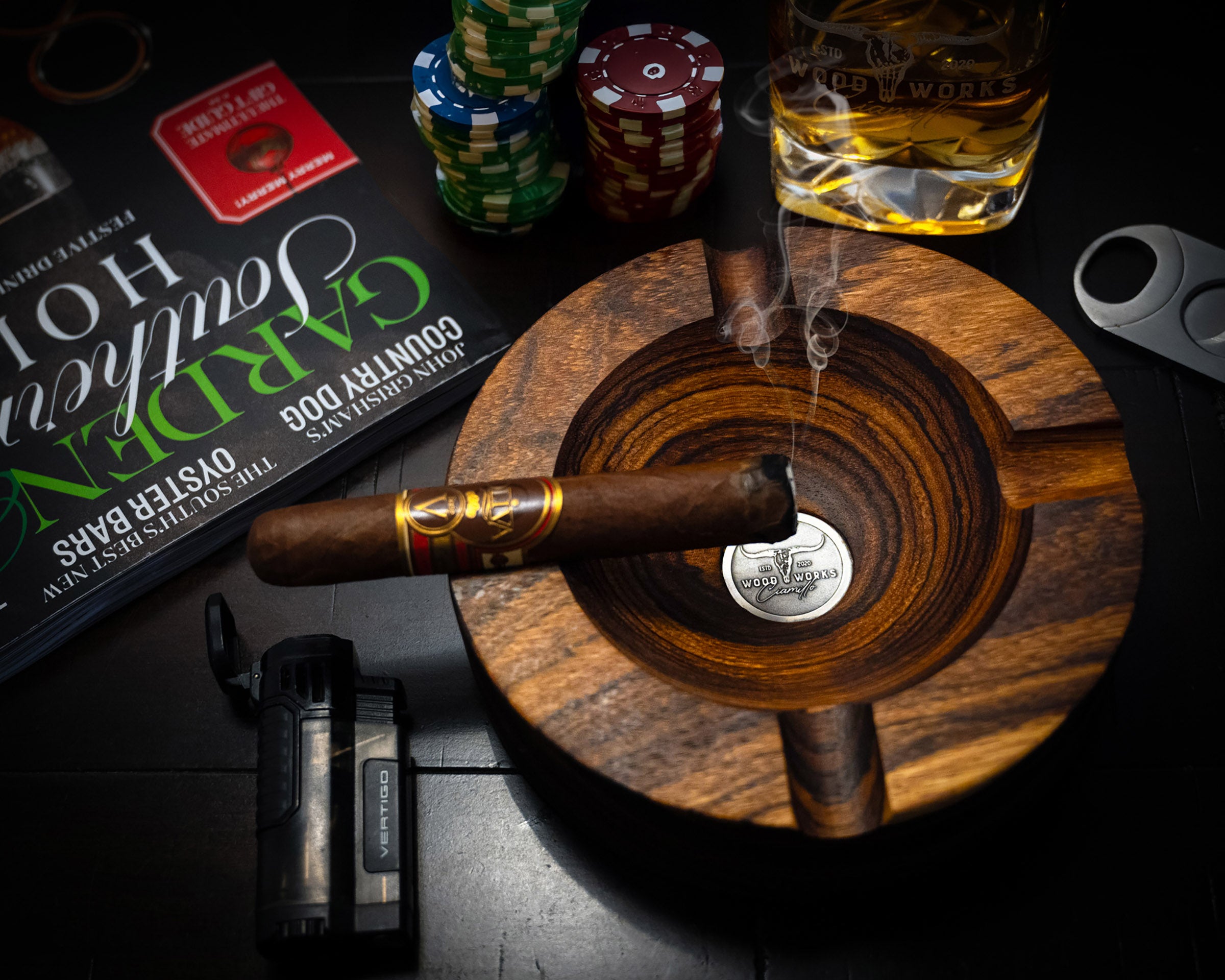 SALE! Exotic Hardwood Cigar Ashtray Ciamillo Woodworks