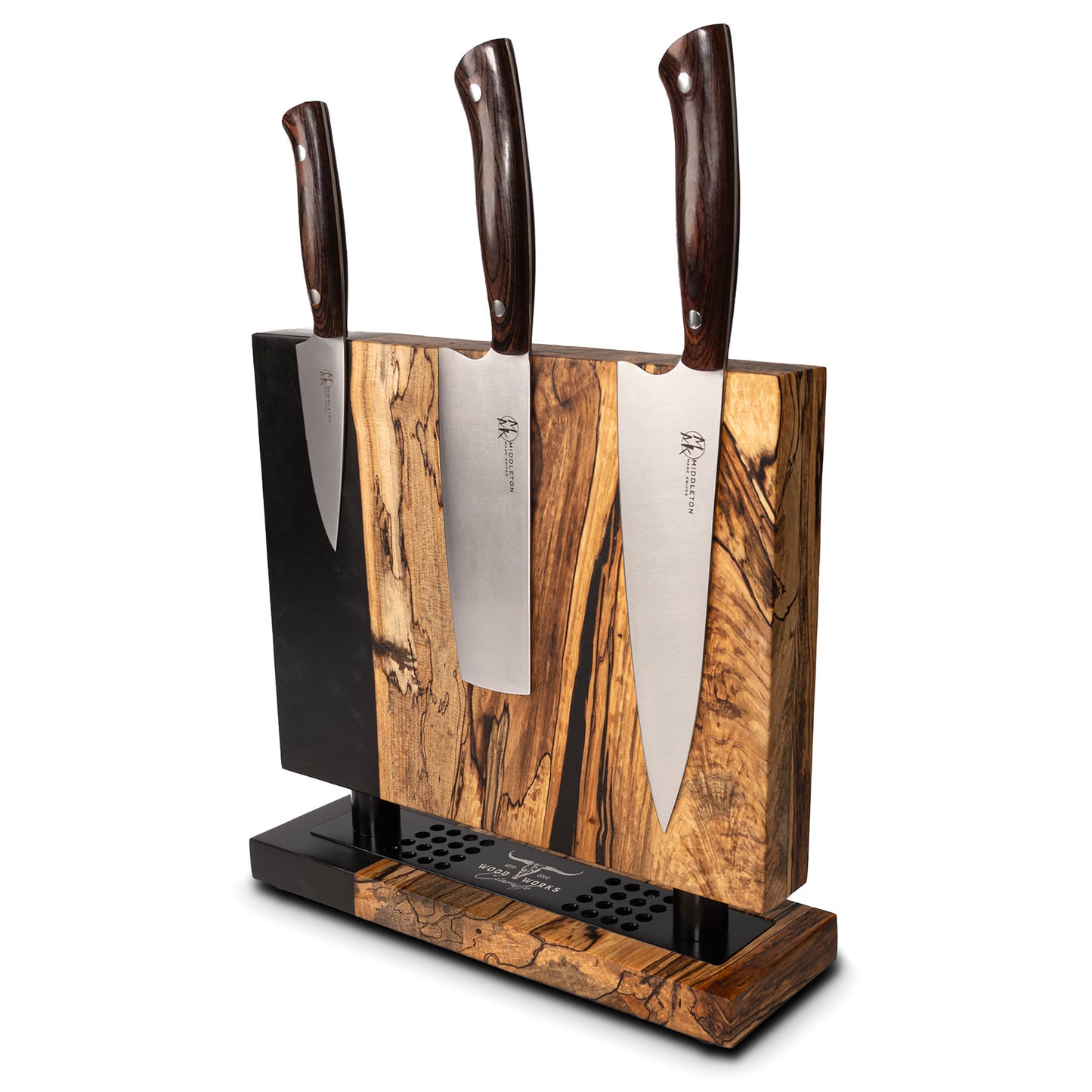 MA9 Spalted Maple and Epoxy Double-Sided Magnetic Knife Block (You Will Receive Block Shown) Ciamillo Woodworks