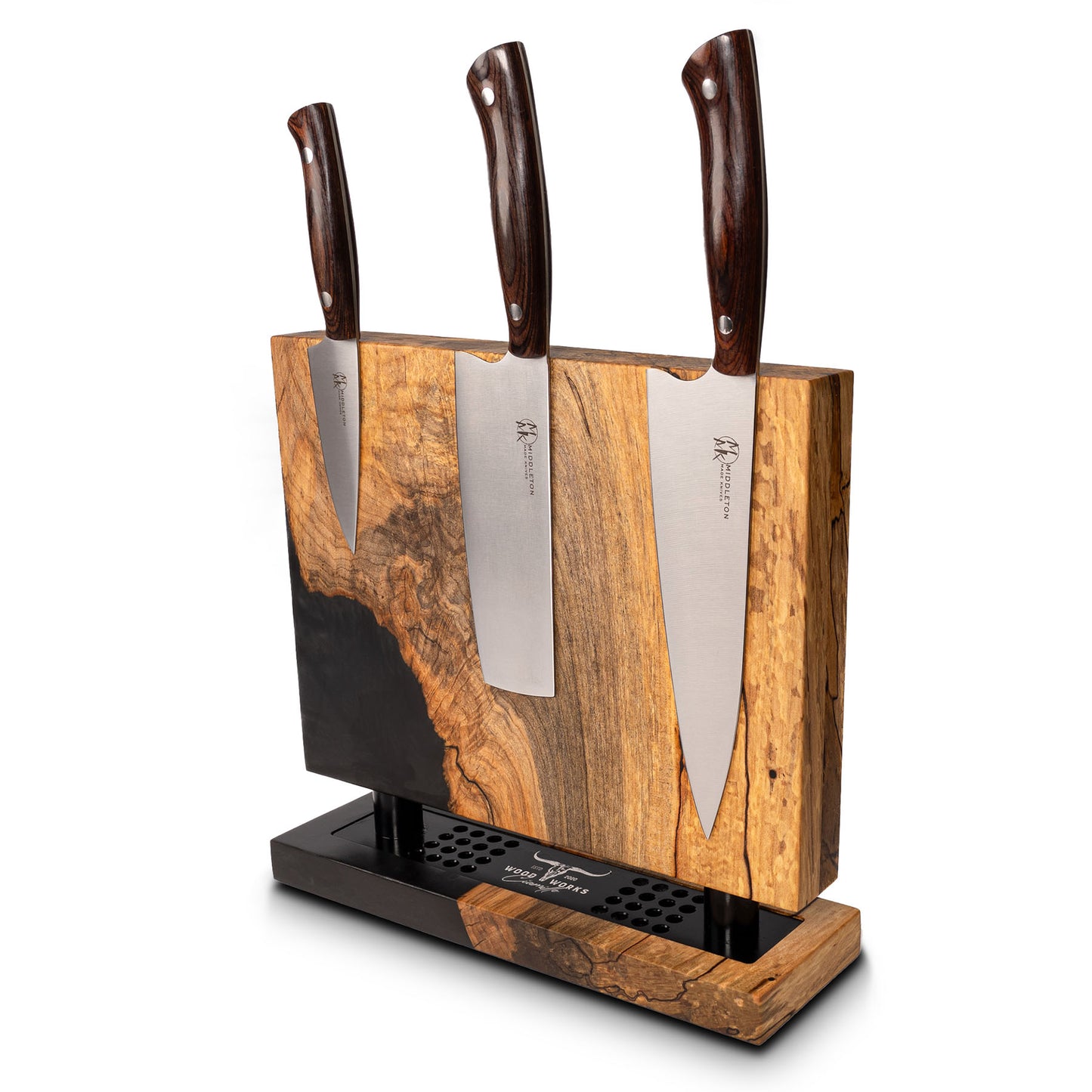 MA10 Spalted Maple and Epoxy Double-Sided Magnetic Knife Block (You Will Receive Block Shown) Ciamillo Woodworks