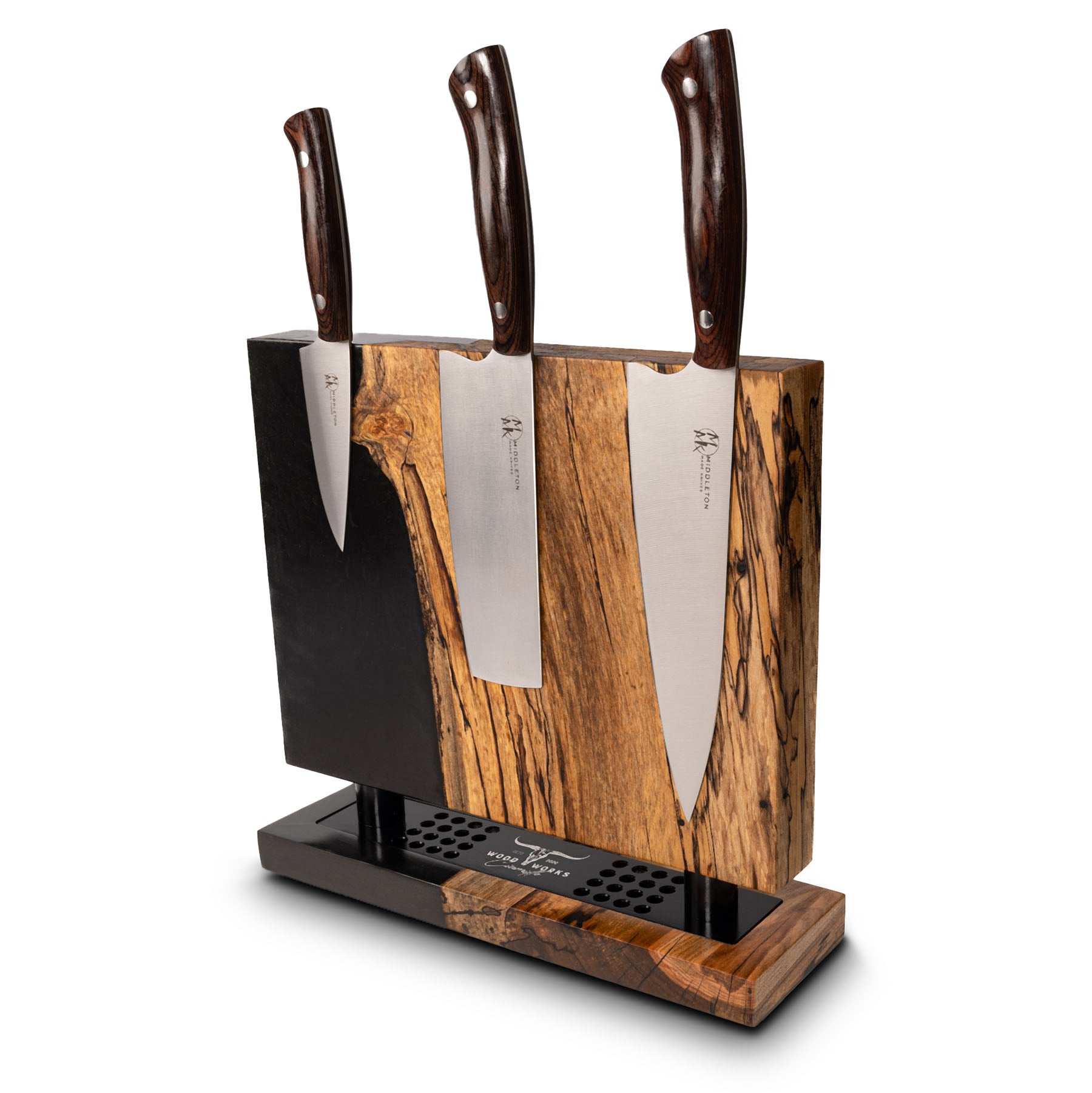 MA11 Spalted Maple and Epoxy Double-Sided Magnetic Knife Block (You Will Receive Block Shown) Ciamillo Woodworks