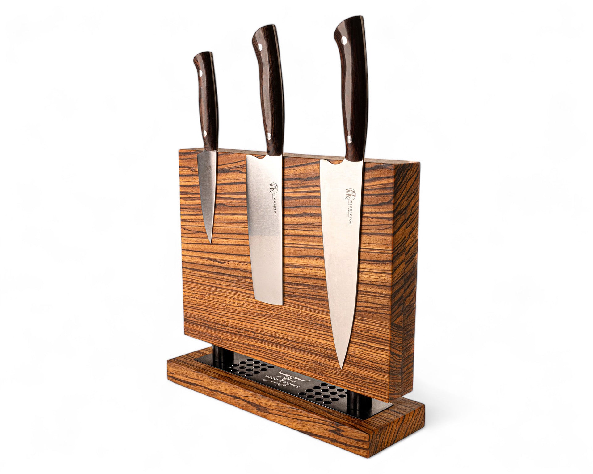 magnetic knife block zebrawood | ciamillo woodworks